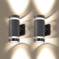 2 Pack LED Up and Down Outdoor Wall Lights Aluminum Waterproof 3000k 5W C1786