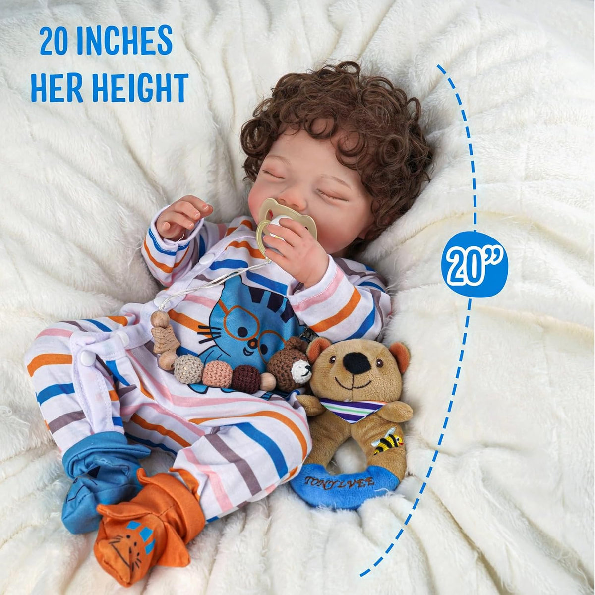20-Inch Soft Body Reborn Baby Dolls with Toy Accessories O64845