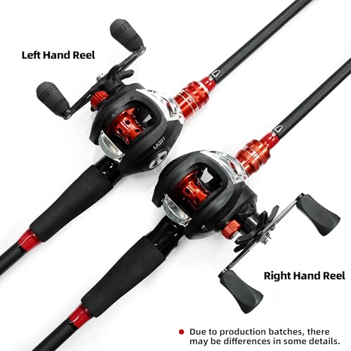Fishing Rod and Reel Combo, 6 Foot 7 Foot 2-Piece, Fiberglass Carbon Fiber Rod with EVA Handle P8049