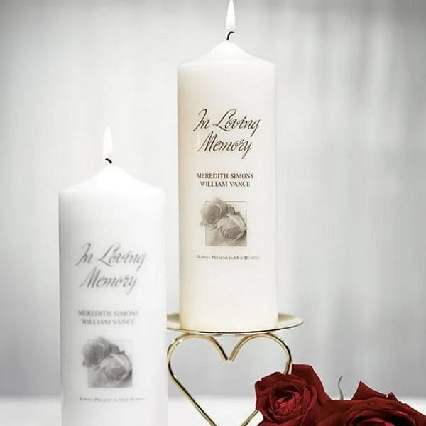 White Memorial Pillar Candle P4460