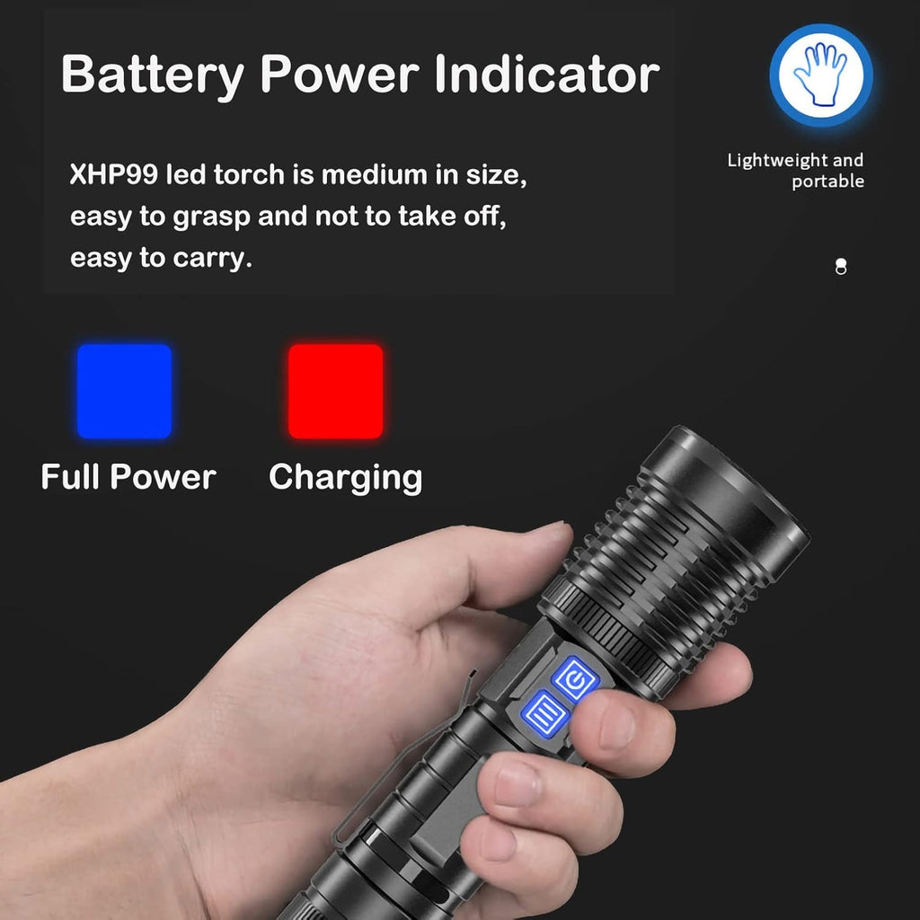 30000 Lumens Rechargeable LED Flashlight E3394