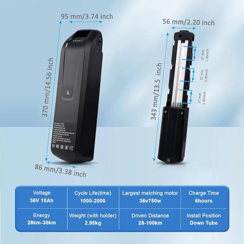36V 10Ah Lithium Ebike Battery with 2A Charger V7431