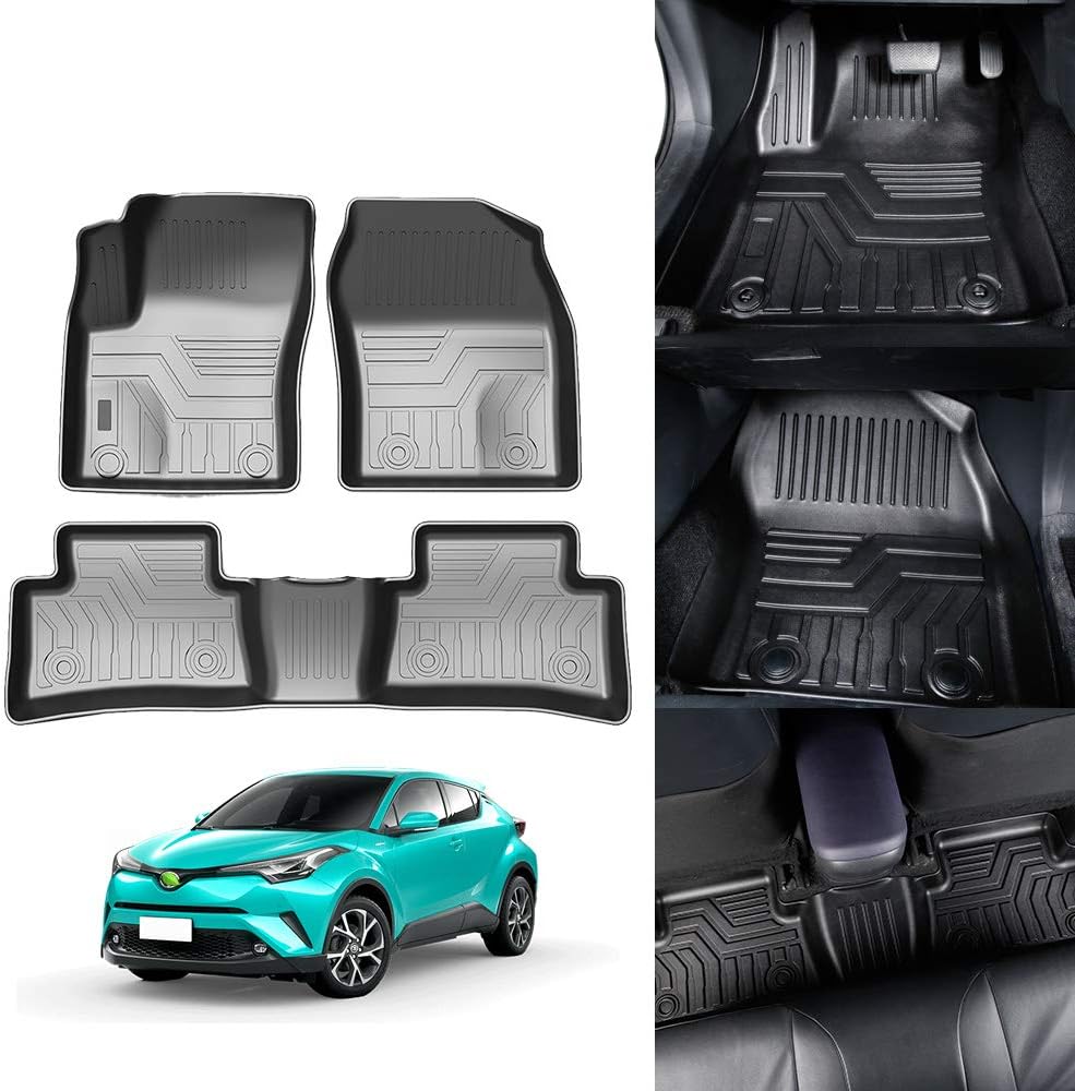 3D TPE All Weather Floor Mats 2 Row Black Liner Set J30657