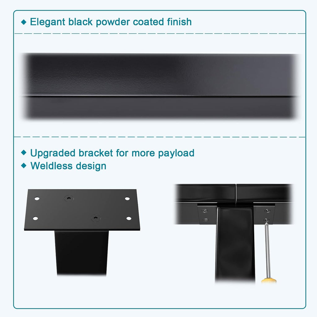 4 Pack Black Square Stainless Steel Cable Railing Post F8805