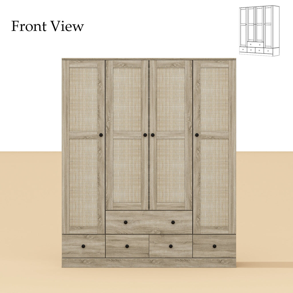 White Freestanding Wardrobe Cabinet Y52135