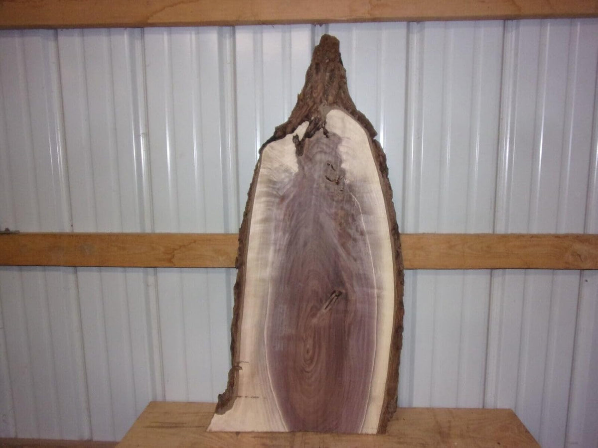 Rustic Walnut Slab Kiln Dried Lumber Wood Live Edge Bark Unfinished Woodworking Material I994