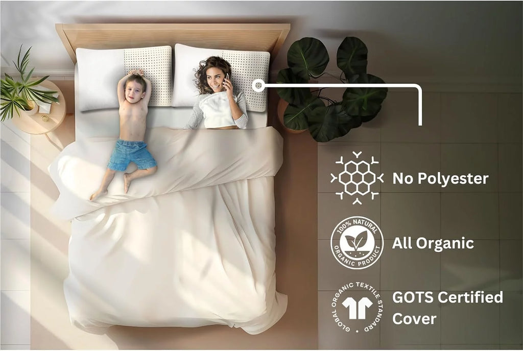 Medium Talalay Latex Pillow with Cotton Cover I647
