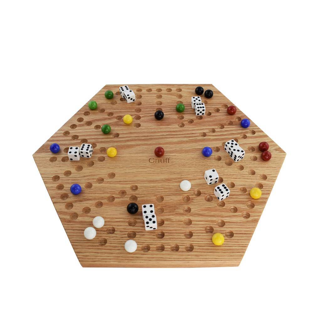 Solid Oak 16 inch Wooden Marbles Board Game B628675