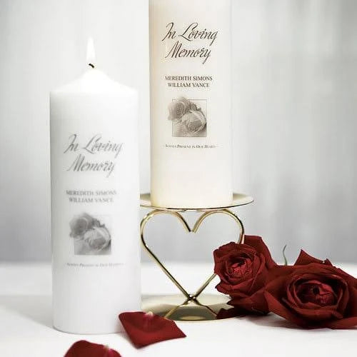 White Memorial Pillar Candle P4460
