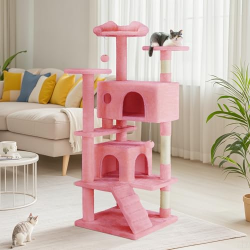 Dark Grey Multi-Level Cat Tree with 2 Condos and Scratching Posts X7046