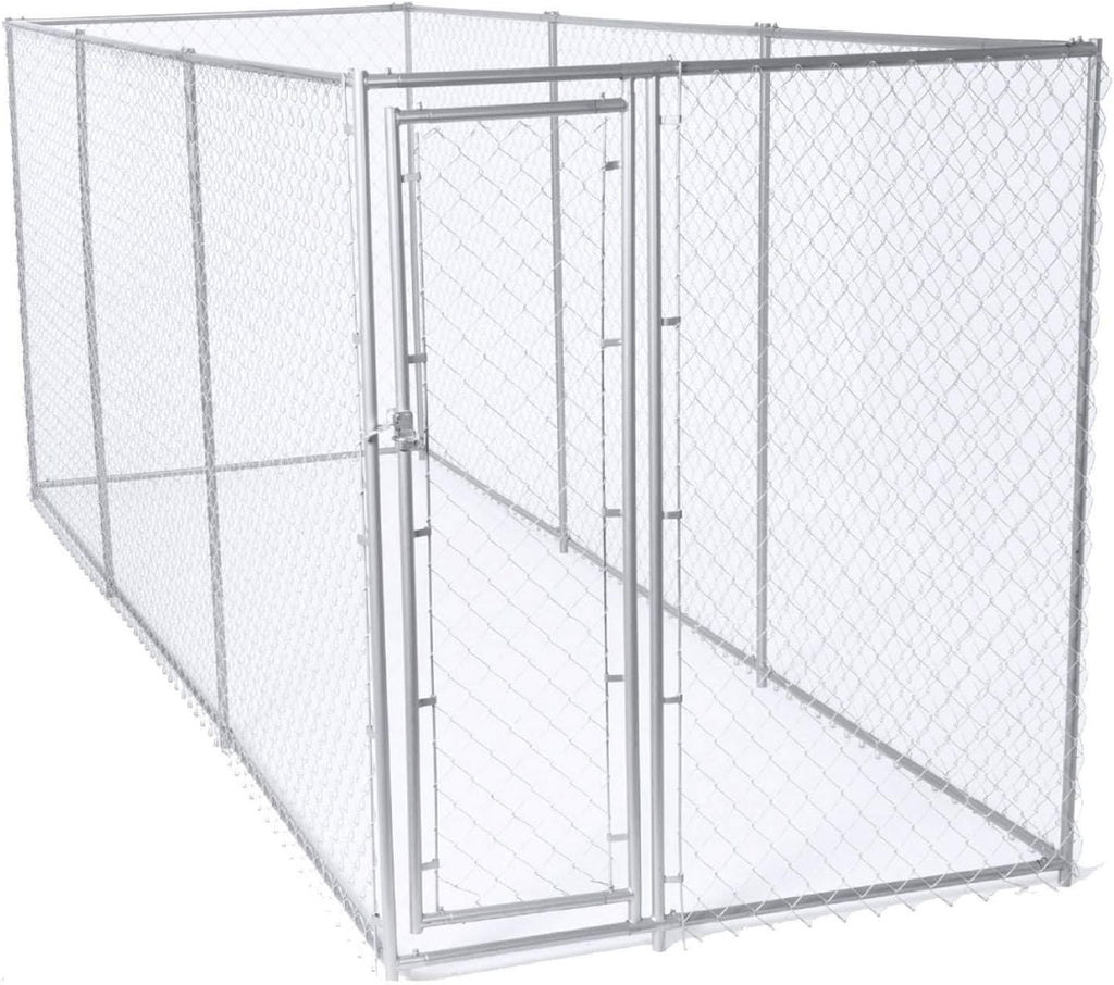 10 x 10 Foot Heavy Duty Outdoor Chain Link Dog Kennel with Door (2 Pack) K939