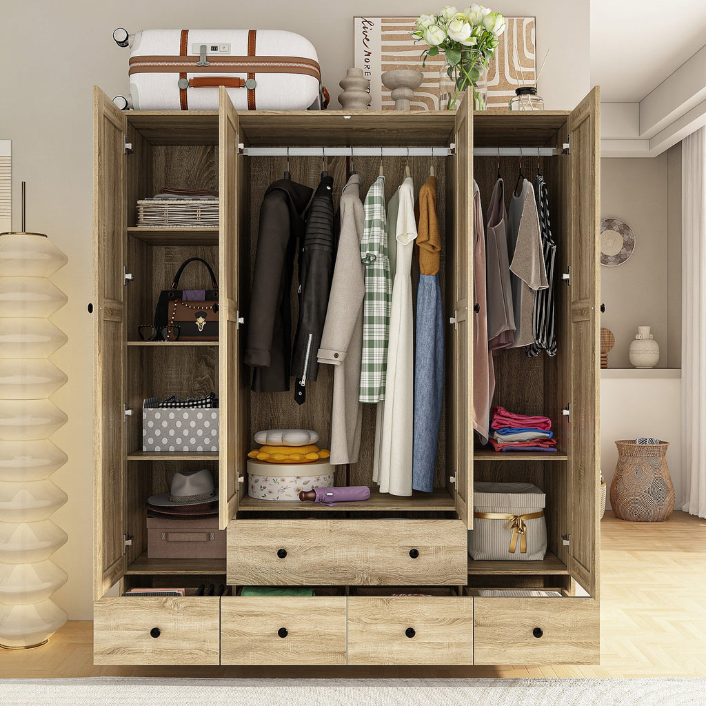 White Freestanding Wardrobe Cabinet Y52135