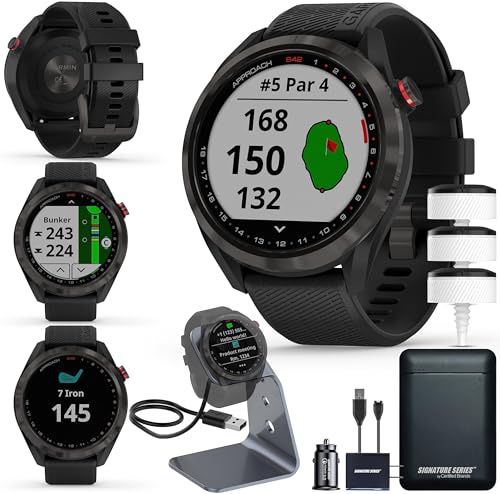Golf Smartwatch with 1.3" Color Touchscreen and Scratch-Resistant Ceramic Bezel W4574