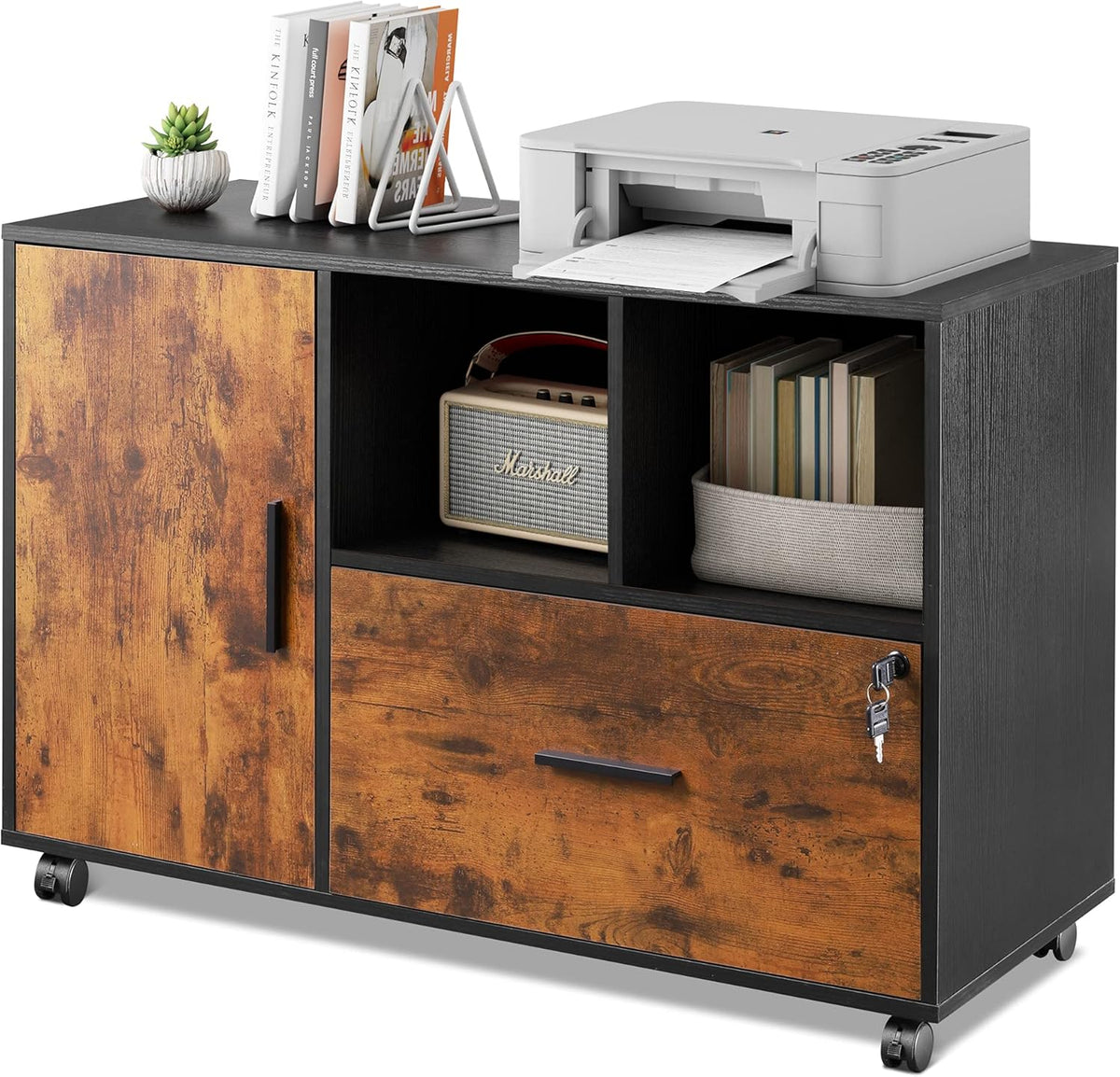 1 Drawer Wood File Cabinet with Lock E406752
