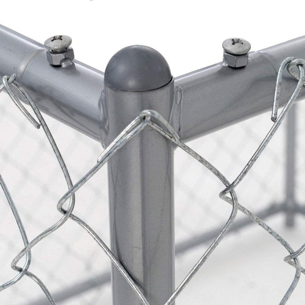 10 x 10 Foot Heavy Duty Outdoor Chain Link Dog Kennel with Door (2 Pack) K939