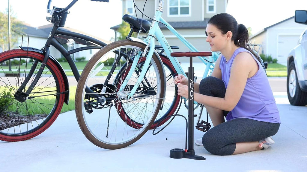 Bike Pump with Gauge and Multi Function Adapter B556319
