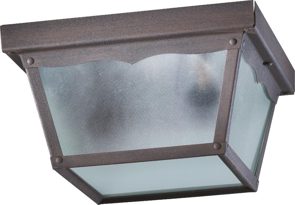 2 Light Outdoor Cage Flush Mount Rust Finish C412768