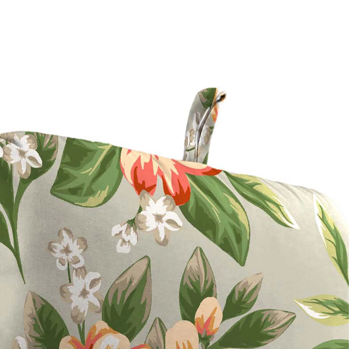 45" x 22" Cedar Grey Floral Rectangular Outdoor Chair Cushion with Ties and Hanger Loop F7371