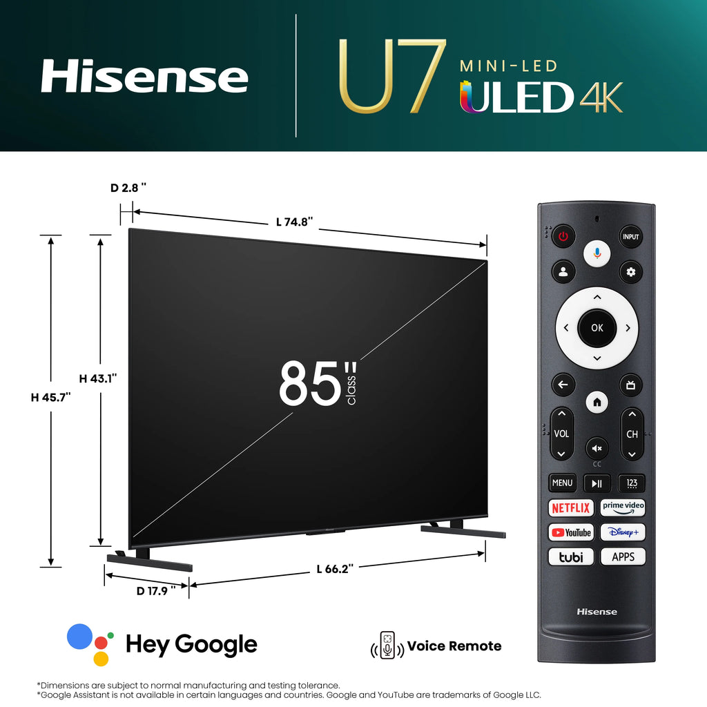 85" Mini-LED ULED 4K UHD Google Smart TV, QLED, Native 144Hz, 1000-Nit, Dolby Vision IQ, Full Array Local Dimming S684
