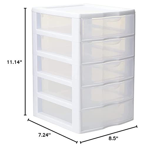 White 5 Drawer Desktop Storage Unit, 12-Pack G88796