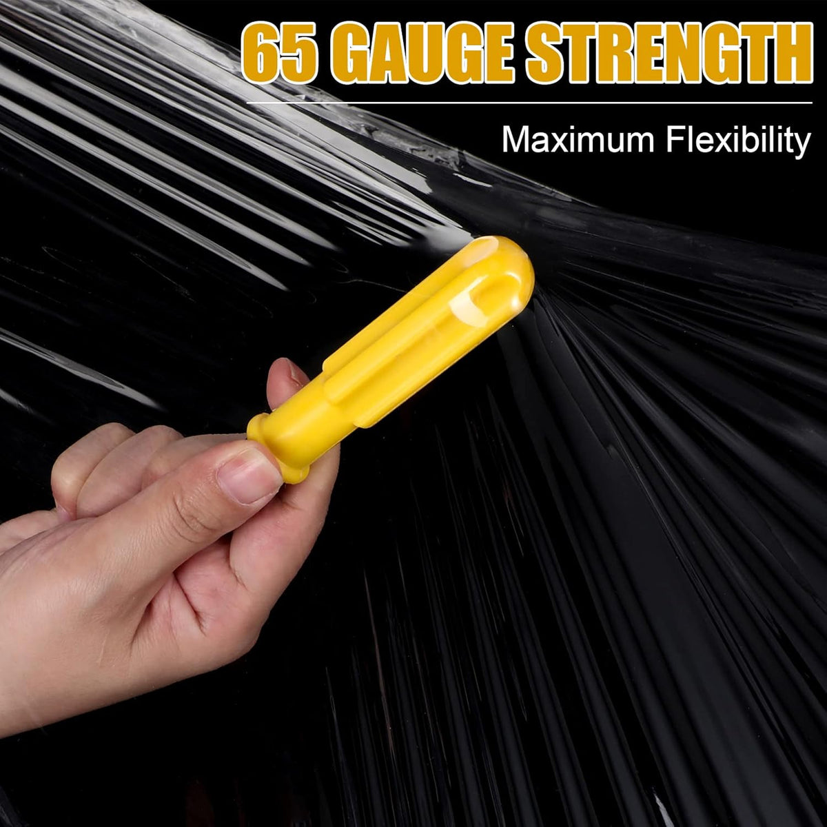 16.5 Inch x 2000 ft 65 Gauges Clear Cling Film PE Shrink Wrap K4030