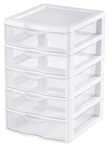 White 5 Drawer Desktop Storage Unit, 12-Pack G88796