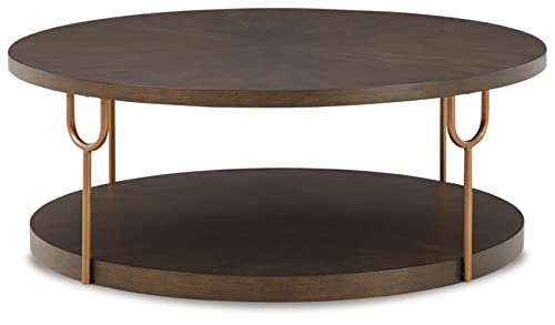 Metallic & Goldtone Finish Round Coffee Table D47320