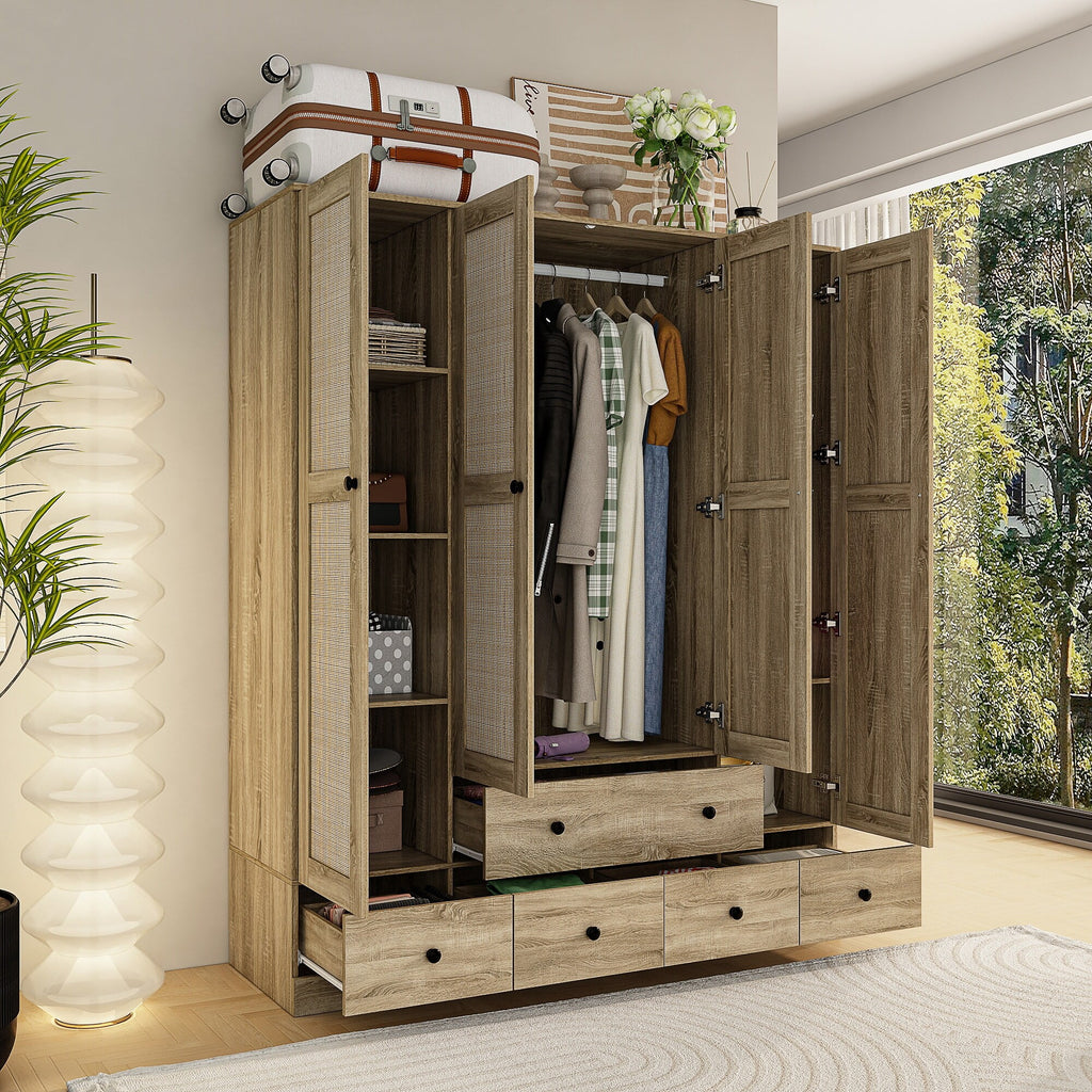 White Freestanding Wardrobe Cabinet Y52135