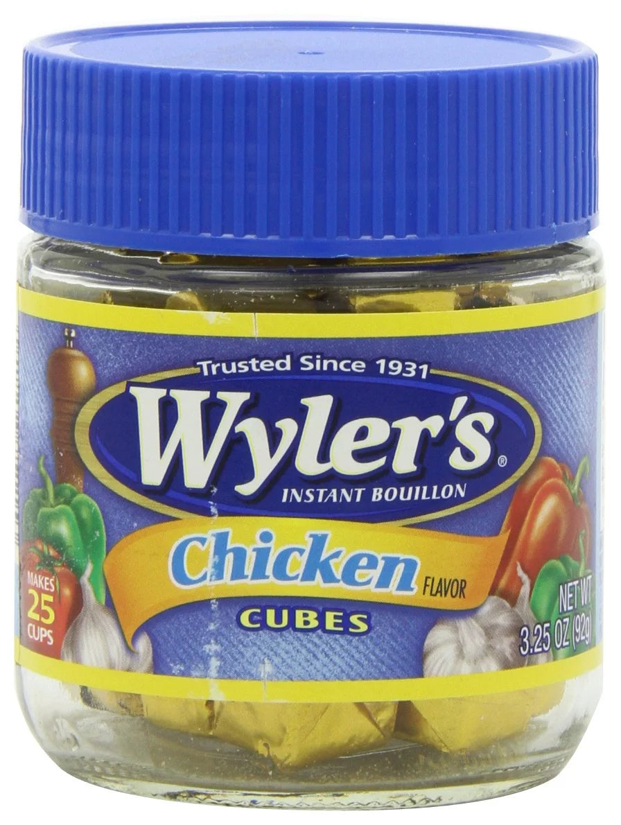 3.25 OZ Chicken Instant Bouillon Cubes Jar (Pack of 6) U803