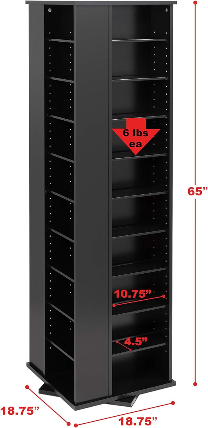 Black Spinning Tower Storage Cabinet F6448