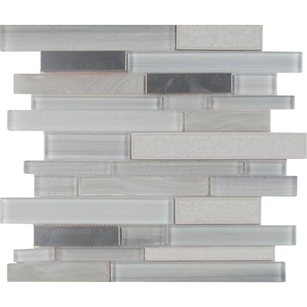 12 in. x 12 in. Glass Metal Mosaic Tile Z918927