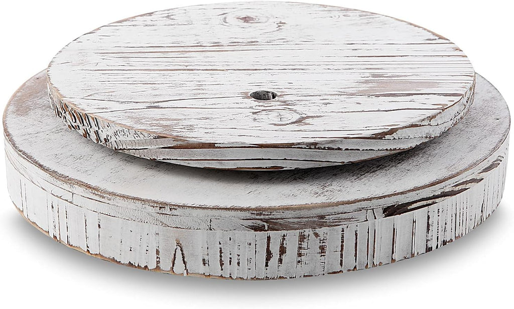 White Round Wood Lazy Susan 12 Inch B8368