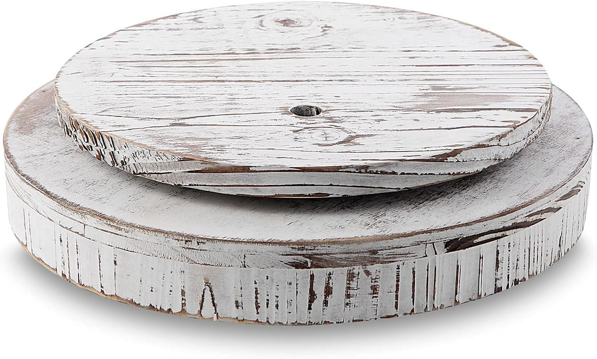 White Round Wood Lazy Susan 12 Inch B8368