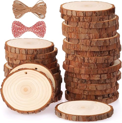 30 Pcs 2.4-2.8 Inches Natural Wood Slices C607713