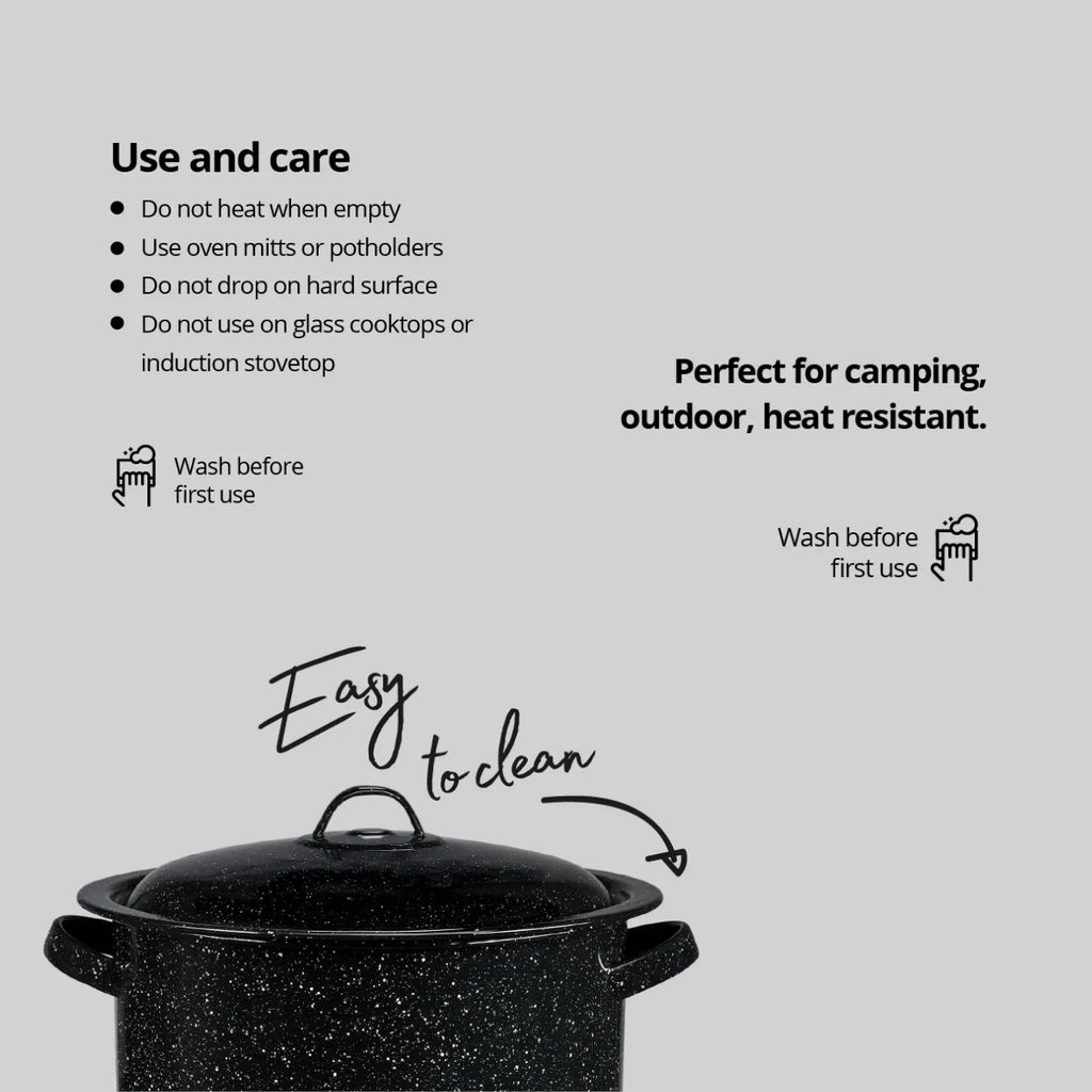 15.5 Qt Enamelware Stock Pot with Lid R648339