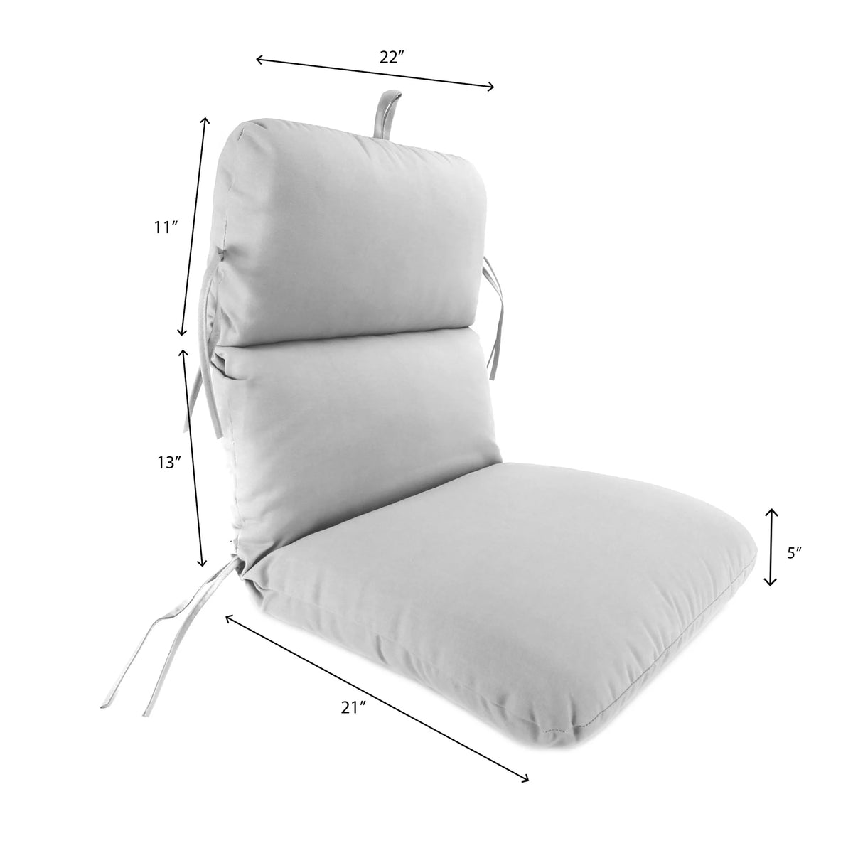 45" x 22" Cedar Grey Floral Rectangular Outdoor Chair Cushion with Ties and Hanger Loop F7371