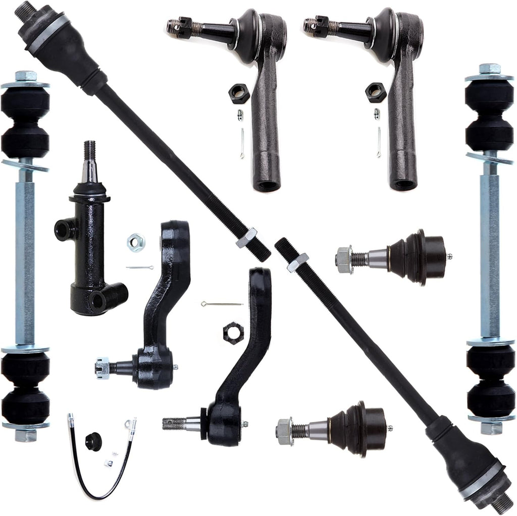11pcs Suspension Kit with Ball Joints Tie Rod Ends Idler Arm Pitman Arm Sway Bar K303232