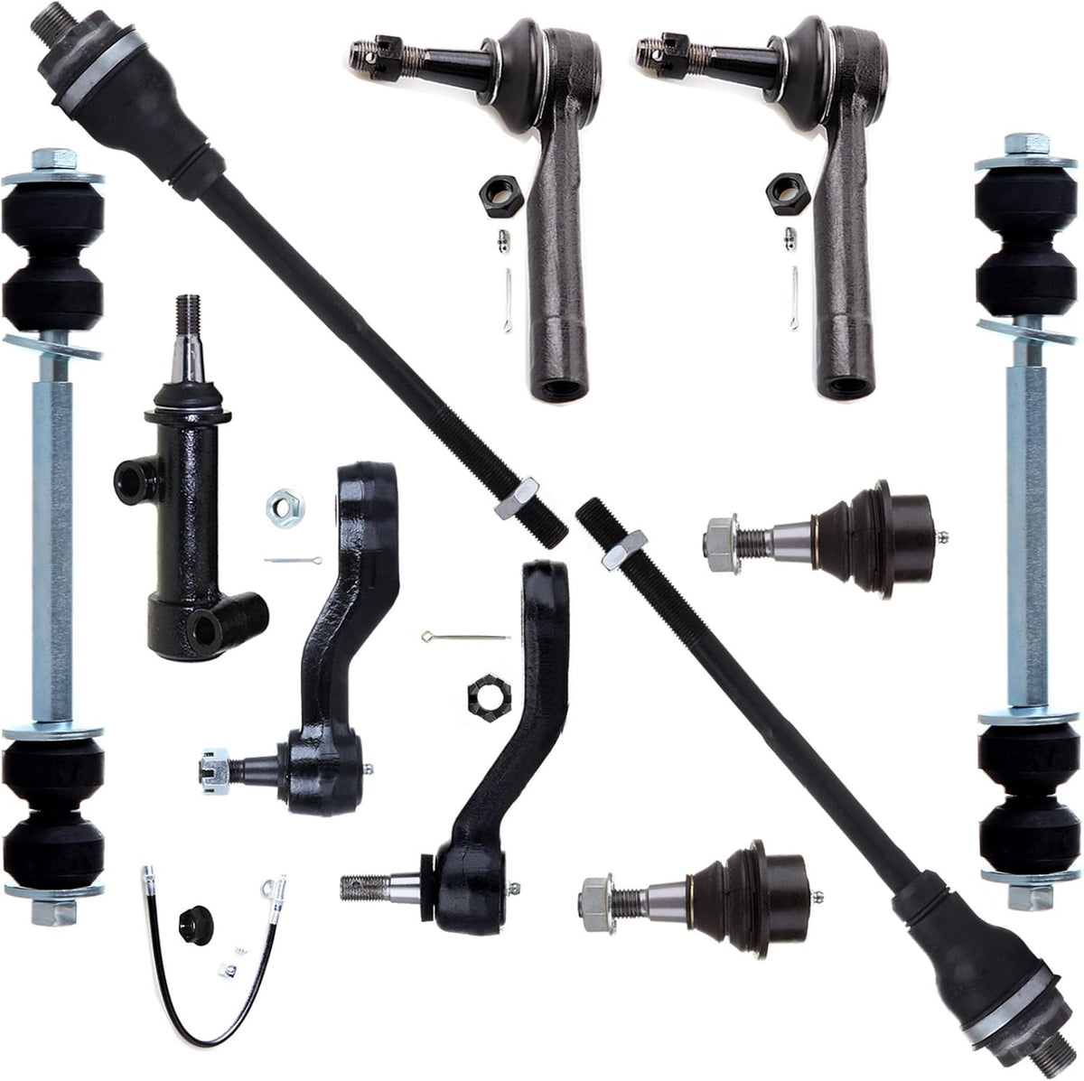 11pcs Suspension Kit with Ball Joints Tie Rod Ends Idler Arm Pitman Arm Sway Bar K303232