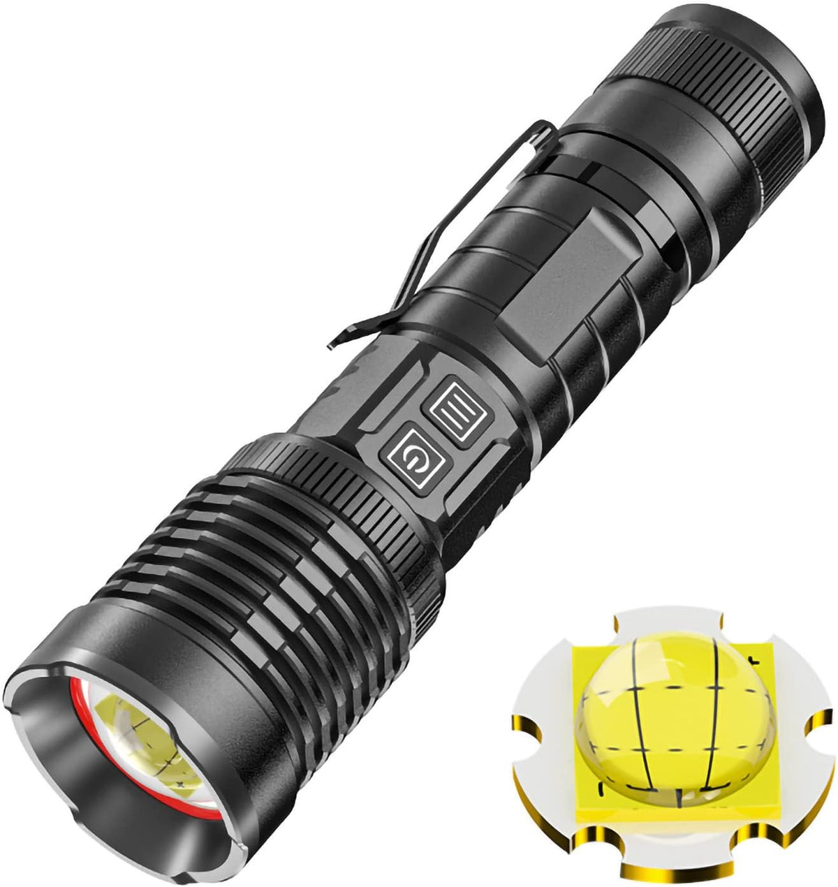 30000 Lumens Rechargeable LED Flashlight E3394