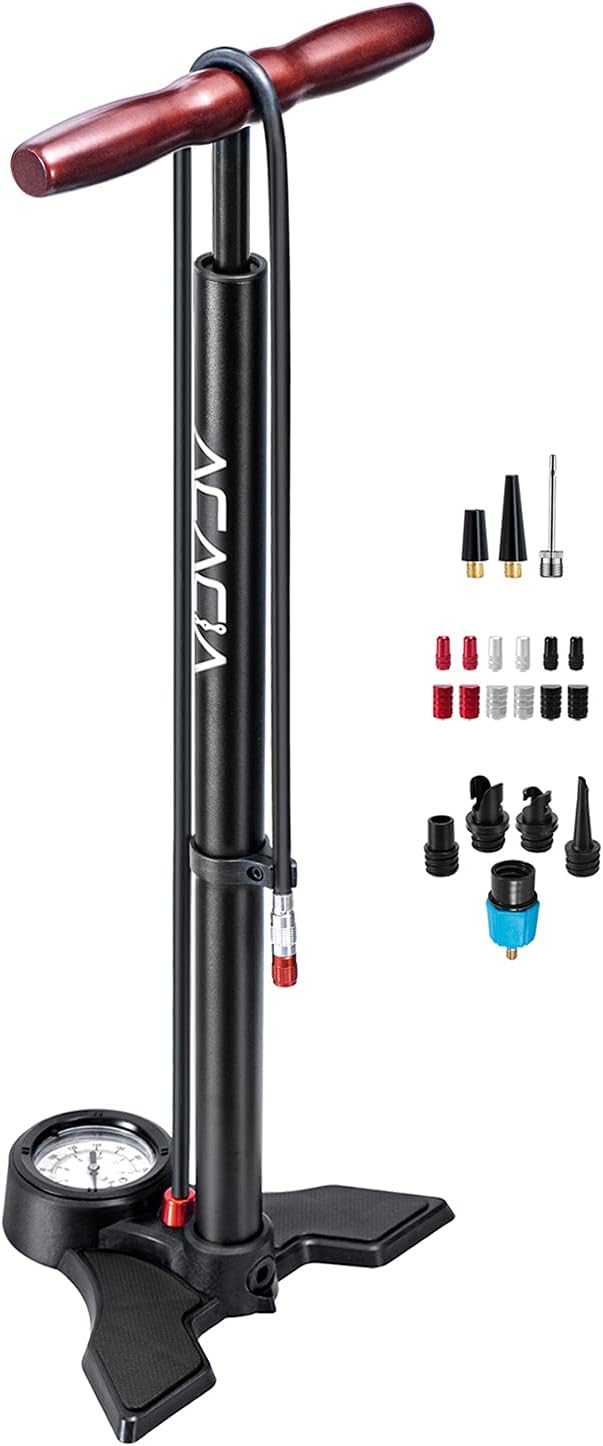 Bike Pump with Gauge and Multi Function Adapter B556319