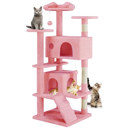 Dark Grey Multi-Level Cat Tree with 2 Condos and Scratching Posts X7046