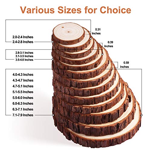 30 Pcs 2.4-2.8 Inches Natural Wood Slices C607713