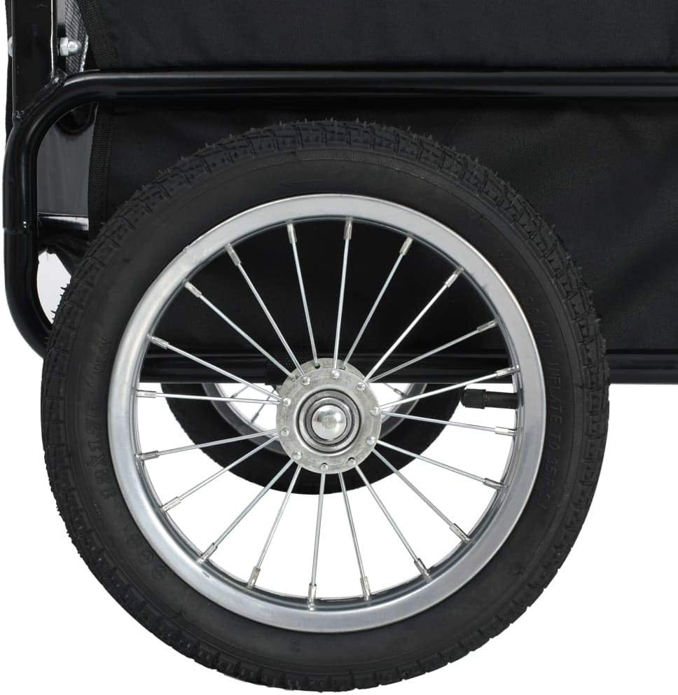 Red and Black Folding Dog Bike Trailer and Jogging Stroller T955637