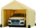 Beige 10 x 20 ft Carport with Removable Sidewalls and Doors Z192