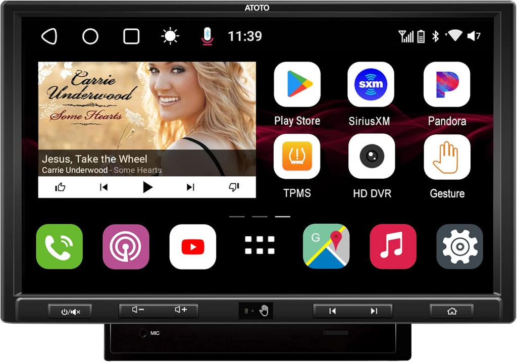 Single-Din Car Stereo with Wireless CarPlay & Android Auto L66452