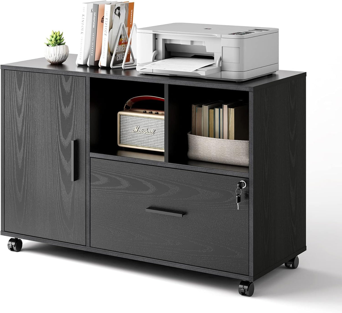 1 Drawer Wood File Cabinet with Lock E406752