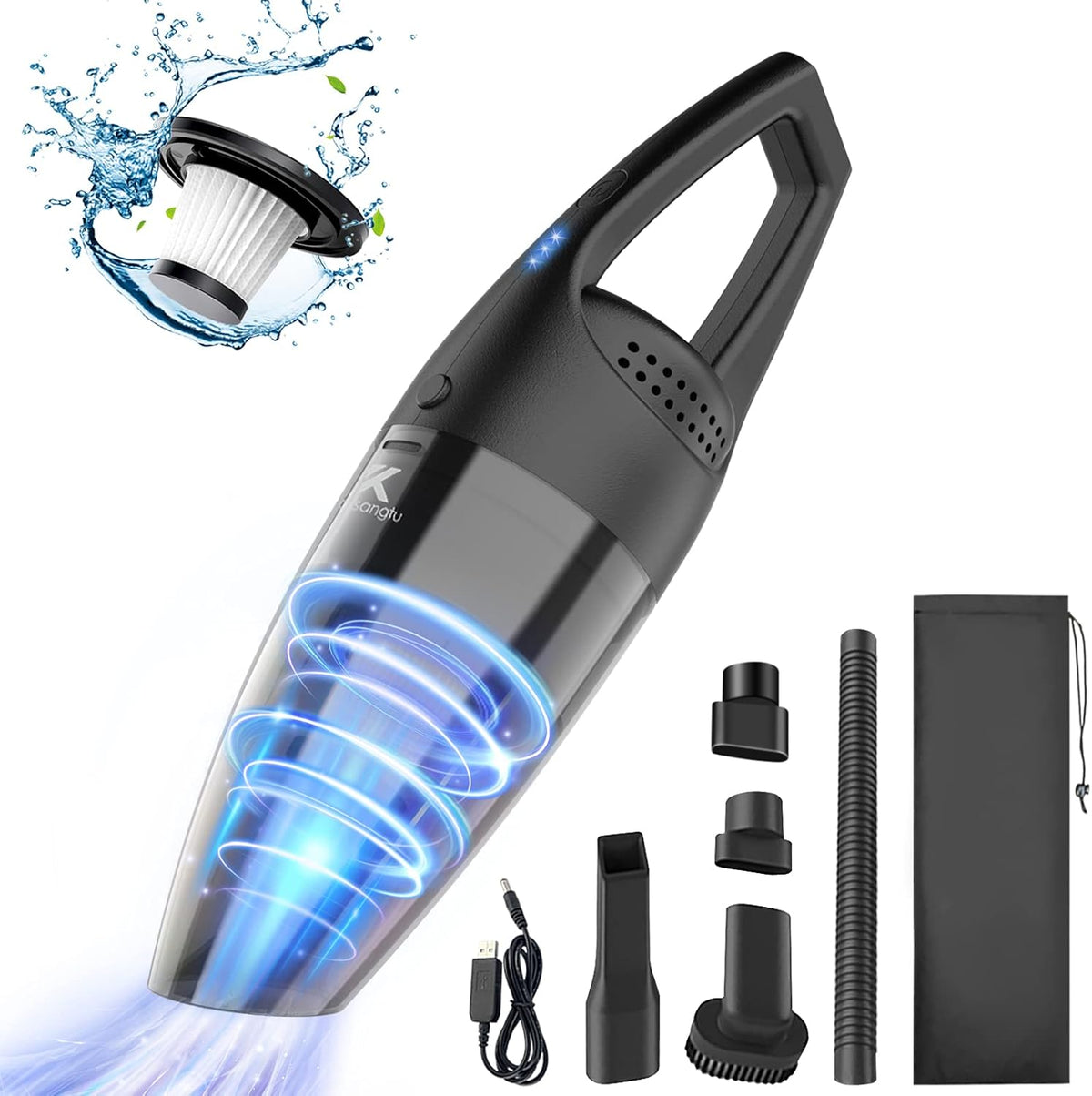 Cordless Rechargeable Hand Held Vacuum 7000Pa 120W Wet Dry Vacuum B988715