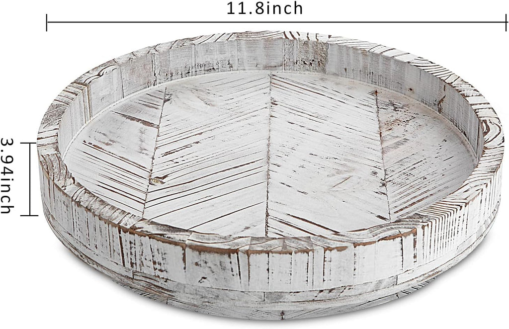 White Round Wood Lazy Susan 12 Inch B8368