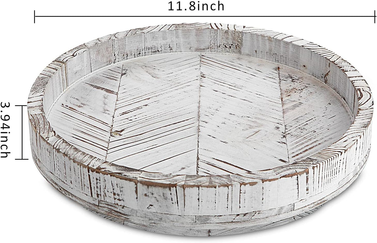 White Round Wood Lazy Susan 12 Inch B8368