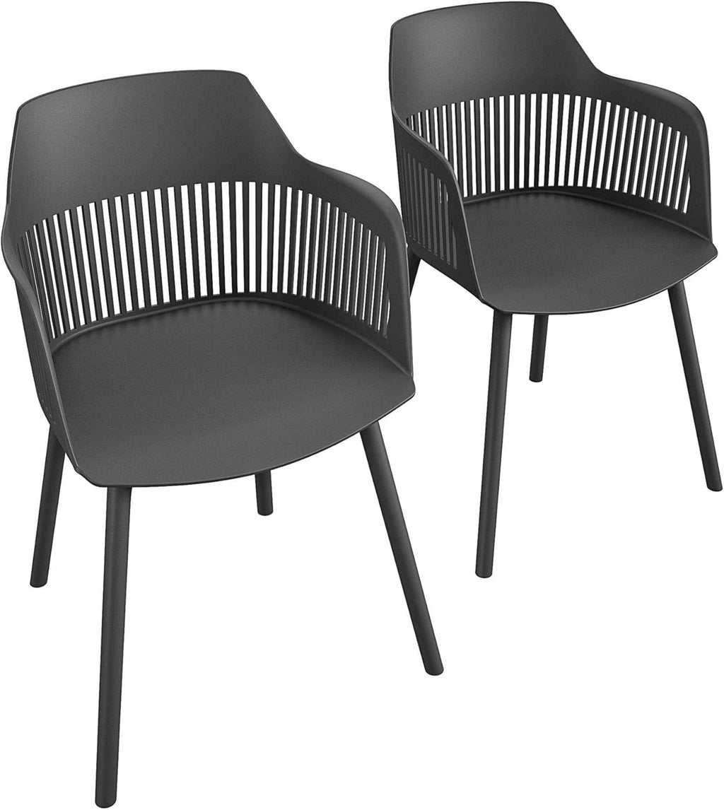 Black Resin Dining Chairs 2-Pack P463380